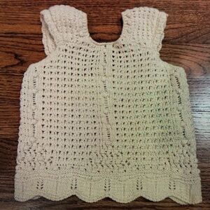 Cream Crochet Kids Tank Top
